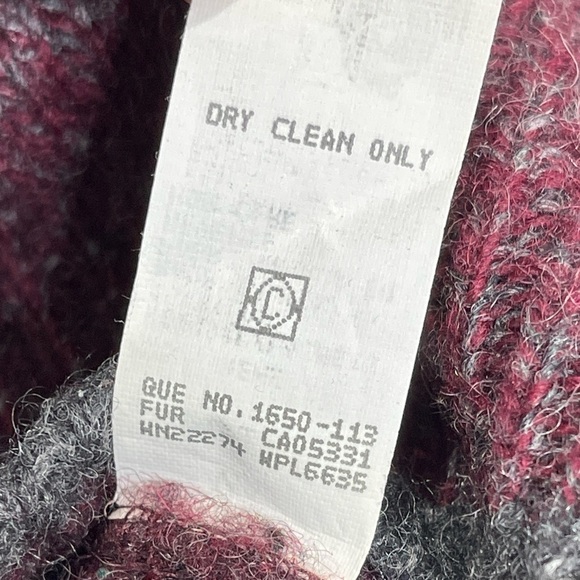 Woolrich Vtg 90s Men’s Burgundy Gray Crewneck‎ Sweater Made in USA Size Large - Picture 3 of 5